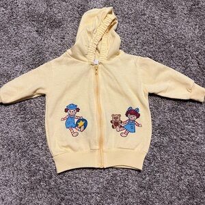 Vintage Garanimals‎ Raggedy Ann Yellow Infant Zip Up Hoodie 12M